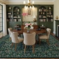 thumbnail image 2 of 8x10 Area Rugs Living Room Rug - Floral Vintage Forest Washable Carpet, Low Pile Non-Slip Stain Resistance Boho Soft Large Carpet for Bedroom, Dining Room, Office, Farmhouse (8'x10' Dark Green), 2 of 8