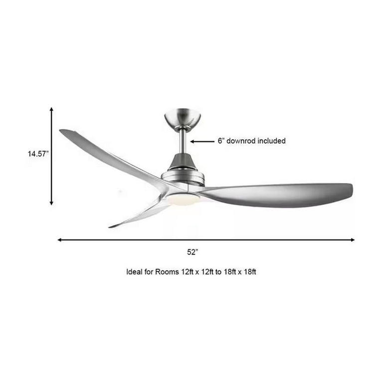 Levanto 52 in Integrated LED Indoor/Outdoor Brushed Nickel Ceiling Fan with Light Kit Levanto 52 in Integrated LED Indoor/Outdoor Brushed Nickel Ceiling Fan with Light Kit