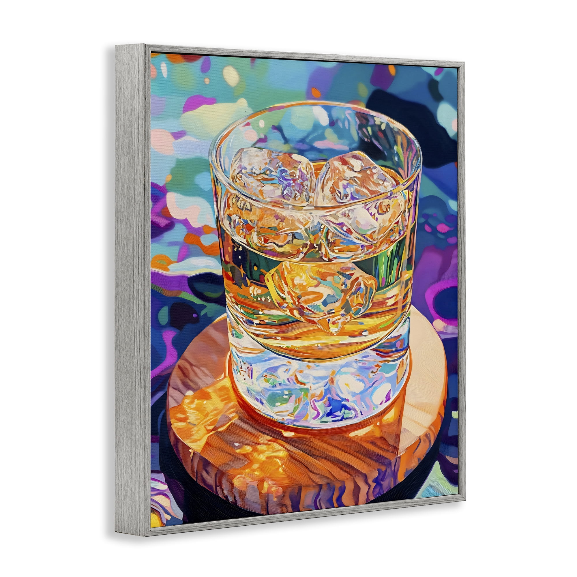 Stupell Industries Ice Cold Glass Reflections Gray Framed Giclee Art, design by Creative Studio