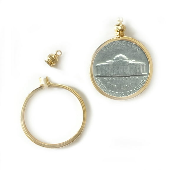 Coin Holder Bezel for USA Nickel 5 cent Gold Plated Pack of 2