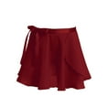 thumbnail image 3 of YEAHDOR Kids Girls Chiffon Ballet Tutu Dance Skirt Figure Ice Skating Gymnastics Wrap Scarf Skirt Burgundy 4-6, 3 of 7