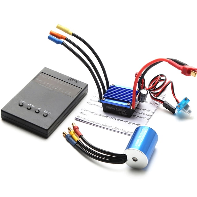 Esc Motor sin escobillas 2435 4800KV y reemplazo de tarjeta de programación ESC 25A para HSP Wltoys 1/16 1/18 Control remoto camión coche Abanopi Esc