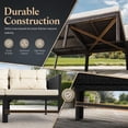 thumbnail image 2 of Tappio 5 Piece Patio Furniture Sets, Outdoor Patio Set Sectional Sofa, All-Weather PE Rattan Outdoor Couch with Cushion and Glass Table for Garden, Backyard, Porch, Black/ Beige, 2 of 8