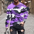 thumbnail image 2 of KeShDi Tshirts Shirts for Men Winter Shirts Fashionable Men'sPprinted Long Sleeved Round Neck Casual and Comfortable Purple 2X, 2 of 5
