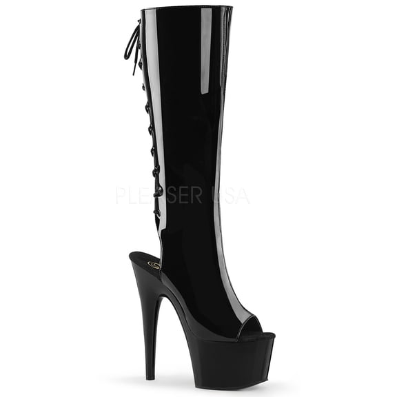 ADORE-2018, 7'' Heel 2 3/4'' Platform Open Toe/Heel Knee Boot