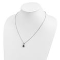 thumbnail image 5 of Sterling Silver Rhodium-plated White Night Black/White Diamond Teardrop Pendant Necklace, 5 of 5
