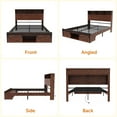 thumbnail image 4 of Wood Full Bed Frame with Headboard & Storage Shelf, Holaki Farmhouse Full Size Platform Bed Frame with Charging Station & LED Lights, No Box Spring Needed, Easy Assembly, Dark Brown, 4 of 10