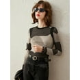 thumbnail image 4 of RWJDXD LOUIS YAO T-shirt Femme Printemps 2024 Manches Longues Ajusté Extensible Col Rond Simple Basique, 4 of 6