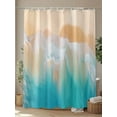 thumbnail image 4 of Orange Aqua Coastal Stall Shower Curtain, Waterproof Shower Curtains for Bathroom, Summer Beach Seaside Nautical Washable Fabric Cloth Bath Curtain for Bathtub Decoration with Hooks 36x72 Inches, 4 of 6