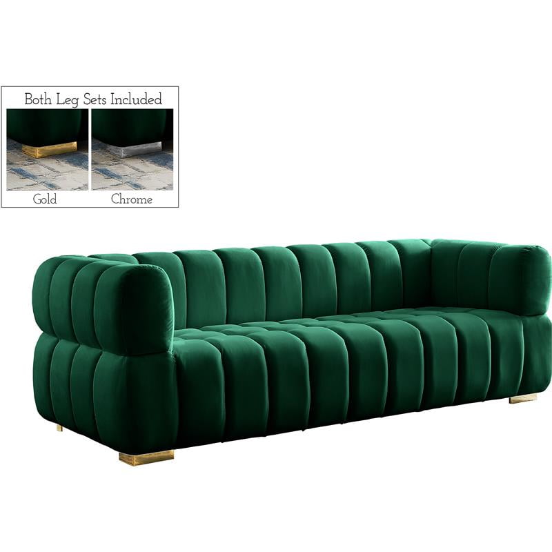 Meridian Furniture Gwen Green Velvet Sofa