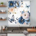 thumbnail image 5 of Vintage Blue Floral Sheer Curtains 72 Inches Long, Farmhouse Flower Butterflies Light Filering Curtains, Breathable Simi Curtain Privacy Drapes for Living Room Bedroom Lightweight Window Treatment, 5 of 9