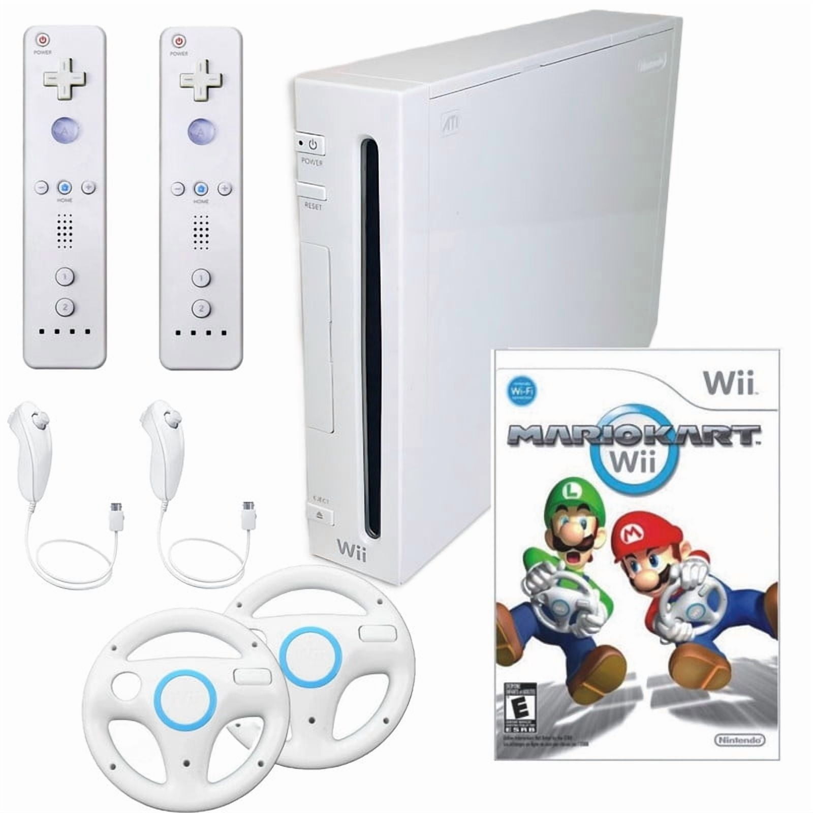 Nintendo Wii Console Wii Game System White with Mario Kart Premium Bundle