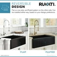 thumbnail image 2 of Ruvati 33 x 20 inch Fireclay Reversible Apron-Front Kitchen Sink Single Bowl, 2 of 12