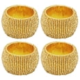 thumbnail image 4 of Rangeene Handmade Bohemian Finely Beaded Napkin Rings Set Gold Set of 4, 4 of 5