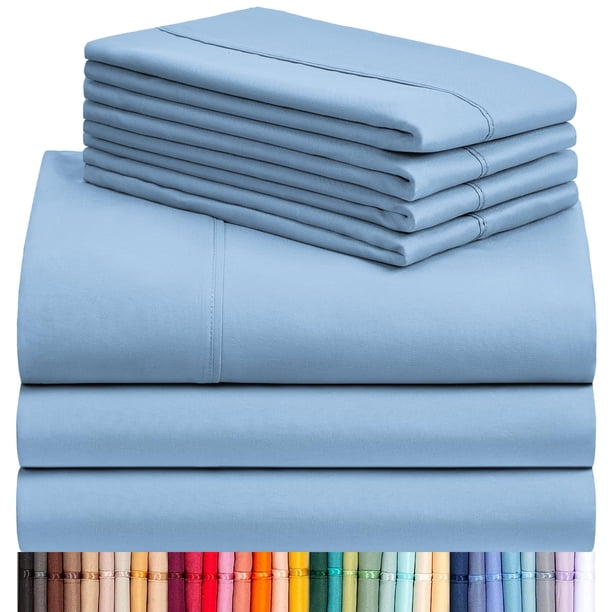 Luxclub Juego De Sábanas De 5 Piezas Divididas Para Cama De Matrimonio, Transpirables, De Lujo, Con Bolsillos Profundos, 18.0 In, Respetuosas Con El Medio Ambiente, Sin Arrugas, Lavables A Máquina, Ro