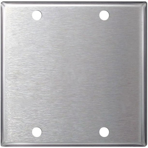 Stainless Steel Double Gang Blank Wall Plates 5 Pack