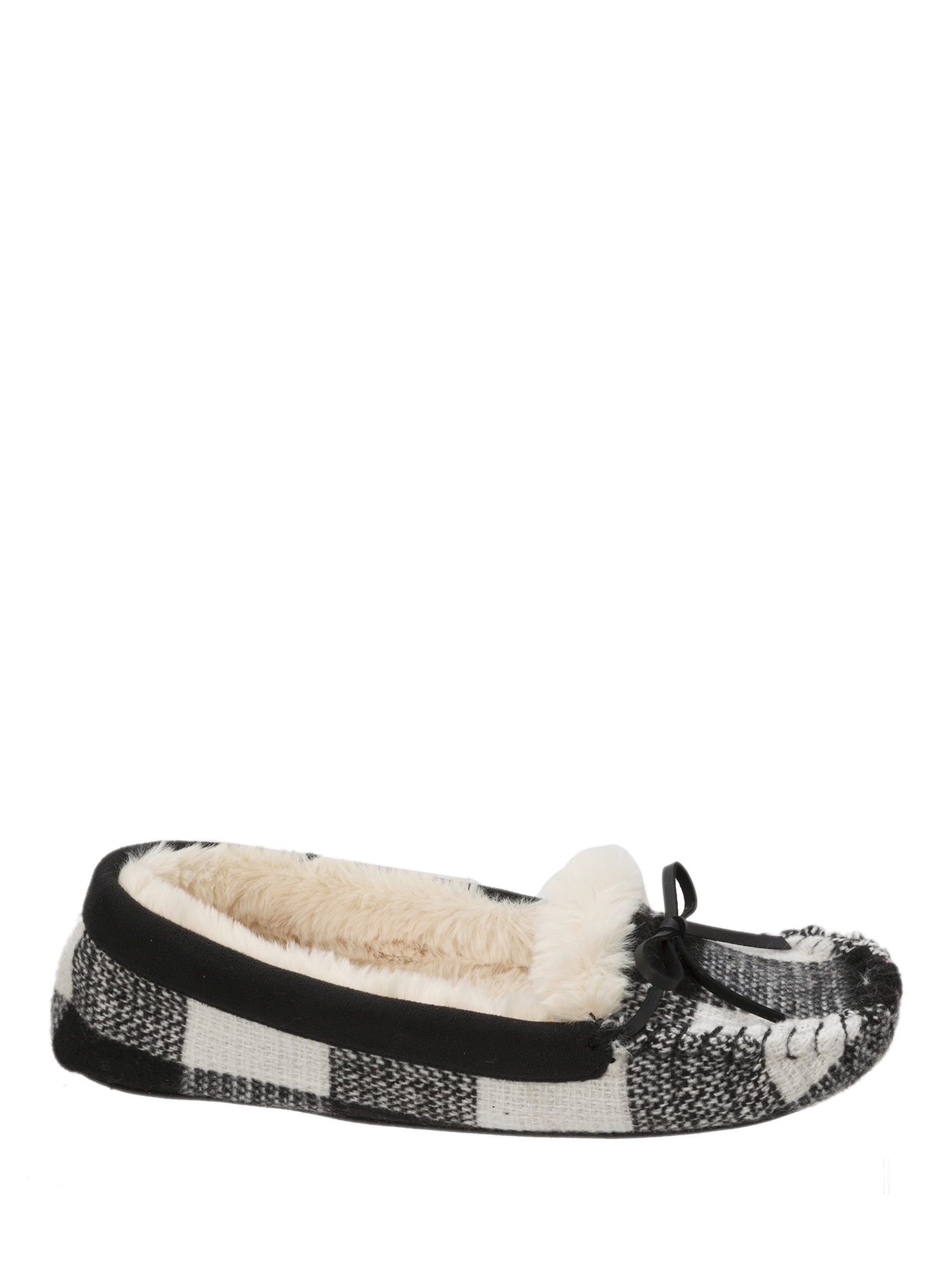 Dearfoams Women's Mixed Material Moccasin Slippers