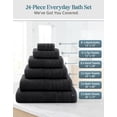 thumbnail image 2 of Casa Platino 24-Pack Towels for Bathroom – 100% Ring-Spun Cotton, 2 Bath Sheets, 2 Gym Towel, 2 Bath, 4 Fingertip, 6 Hand, 8 Washcloths, Quick-Dry Absorbent, Spa Quality – Black, 2 of 9