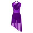 thumbnail image 4 of CHICTRY Costume de Danse Lyrique pour Femmes, Robe de Danse Moderne Contemporaine avec Strass, Violet m, 4 of 6
