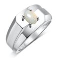thumbnail image 4 of RYLOS Men's Rings Sterling Silver Ring Classic Solitaire 7X5MM Oval Shape Gemstone Designer Band Opal October Birthstone Rings For Men Size 12, 4 of 5
