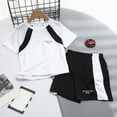 thumbnail image 2 of Ccpelsie Boys Sports Suit Summer Quick Drying 2 Piece Activewear Short Sleeve Athletic Shirts and Gym Shorts for Boys(White,2-3 Years), 2 of 4