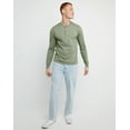 thumbnail image 5 of Hanes Long Sleeve Henley Shirt Mens Originals Ringspun Cotton Three Button S-3XL, 5 of 5