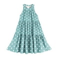 thumbnail image 6 of ZACPNCV Girls' Sleeveless Dress Summer Casual Sundress Skater Swing Twirly Halter Dress Blue 4-5 Years, 6 of 7