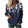 thumbnail image 2 of JNGSA Womens Fall Fashion 2024 Petite Sweatshirts Floral Half Zip Casual Pullovers Lightweight Long Sleeve Tops, 2 of 5