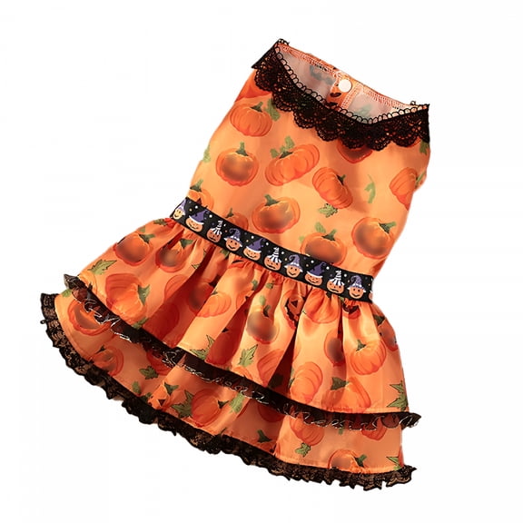 TELOLY Puppy Clothes for Large Dogs Shirt a Small Dogs Dog Halloween, Dress, Pumpkin Large Pajamas L
