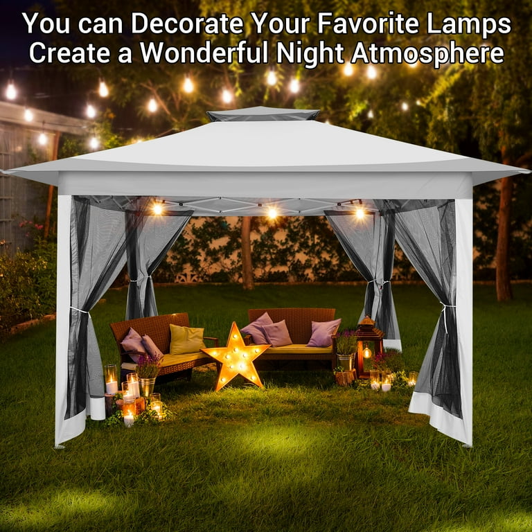 OUTDOOR PRODUCTS - さくらもち Costway 13 ft. x 13 ft. Coffee Patio Pop-Up Gazebo Canopy