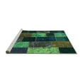 thumbnail image 2 of Ahgly Company Machine Washable Indoor Rectangle Patchwork Turquoise Blue Transitional Area Rugs, 7' x 9', 2 of 4