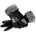 thumbnail image 3 of Guantes de invierno PU Cuero Pantalla táctil de Escritura Invierno Impermeable Térmico Forrado Suave Guantes a prueba muñeca de felpa Soledad guantes de invierno para hombre, 3 of 8