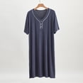thumbnail image 2 of Miluxas Men's Modal Short Sleeve Nightshirt, V-Neck Button Detail Sleep Shirt, Ultra-Soft Loungewear Nightgown with Side Slits for Men Dark Gray XL(XL), 2 of 5