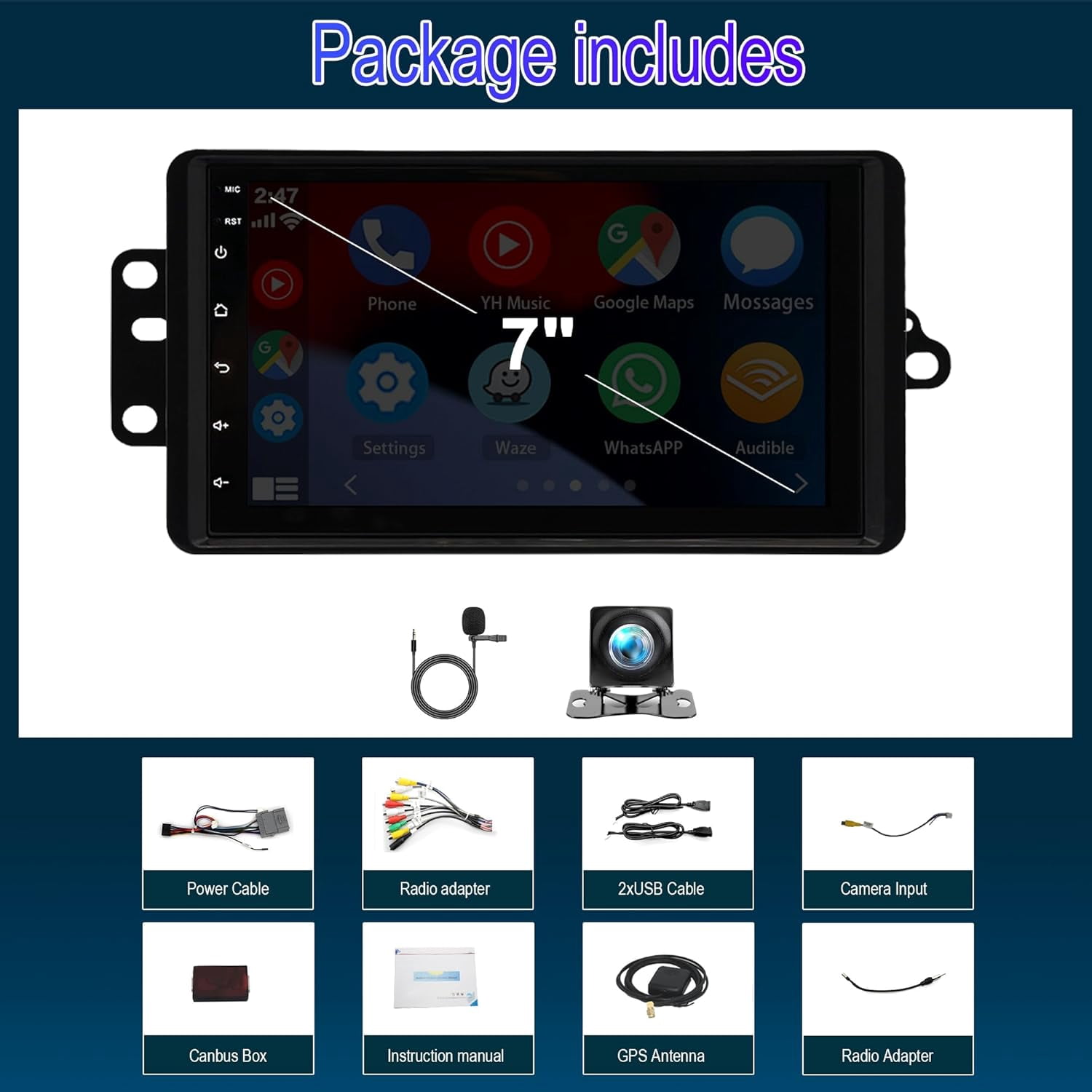 ATOTO, Car Stereo, 7 inch, Wireless Carplay Android Auto with GPS