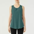 thumbnail image 2 of Wyobmus Womens Tank Tops Summer Sleeveless Runched Front Workout Tops Casual Lightweight Crewneck Irregular Hem Shirt Green, 2 of 5