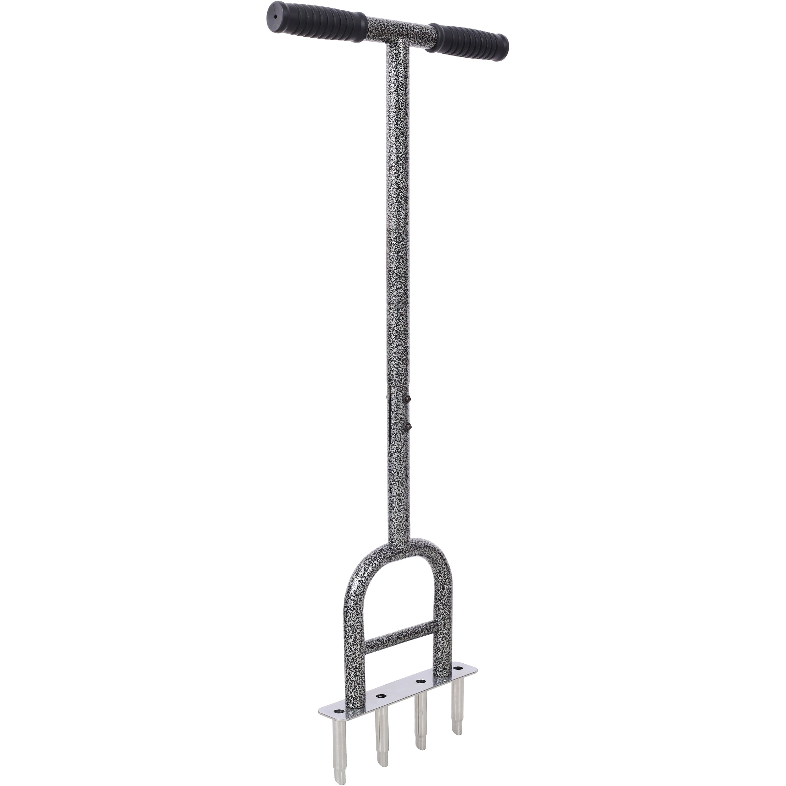 4-Tine Manual Lawn Aerator - Steel Core Plug Aerator Tool with Soft Grip & 12" Weeder