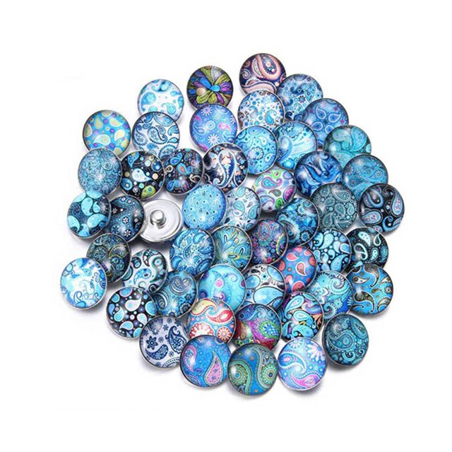 Minnieouse Pack of 20 18mm Bracelet Snap Fashion Stylish Necklace Jewelry Personalized Buttons Handicraft Decoration Handmade Crafts Type3
