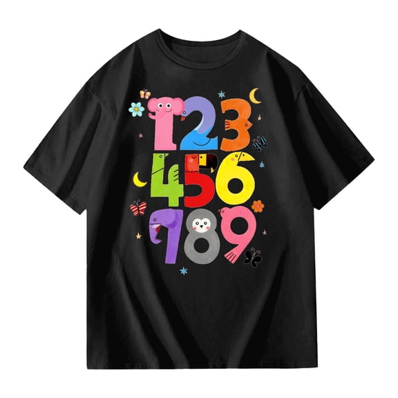 BOOMNY Toddler Baby Girls Tshirts Short Sleeve T Shirts for Girls Number Graphic Y2K Breathable Loose Fit Cozy Childrens Athletic Tees