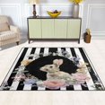 thumbnail image 5 of Ryvnso Stripes Rabbit Area Rug Floor Mats Non-Slip Home Carpet 80 x 58 inch, 5 of 7