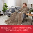 thumbnail image 3 of Sunbeam Extra Warm Weighted Blanket | 15 Pounds, Reversible Plush Velvet/Microfiber with Arm Slits and Neck Cutout, 54” x 73”, Mushroom, 3 of 6