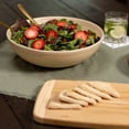 thumbnail image 6 of LEXA 12" Handmade Bamboo Salad Bowl – 130 oz Large Wooden Fruit Bowl for Kitchen Counter, Natural Bamboo, 6 of 10