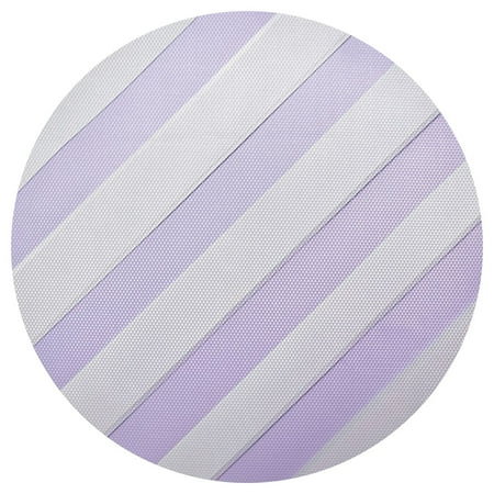 

Lilac-white Diagonal Stripes PVC Round Grid Placemat Table Mat 1 Pc for Kitchen Dining Room 15.4 x 15.4
