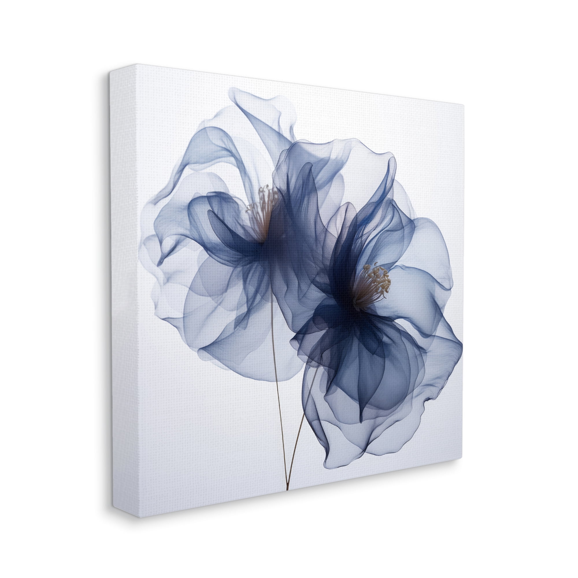 Stupell Industries Blue Modern Bloom Botanical & Floral Photography Gallery Wrapped Canvas Art Print Wall Art, 30 x 30