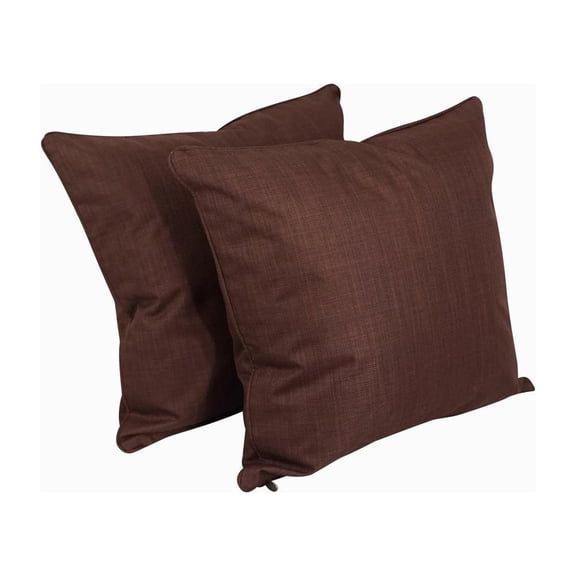 Blazing Needles Indoor/Outdoor Square Corded Throw Pillow, 25", Cocoa 2 Count