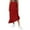 Red, variant on HXWCHs Women's Elegant High Waist Elastic Midi Skirt Flowy Solid Tiered Ruffle Hem Casual Swing Red XL