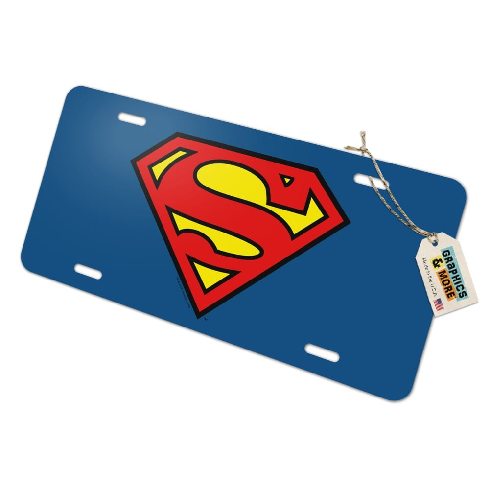 Superman Classic S Shield Logo Novelty Metal Vanity Tag License Plate ...
