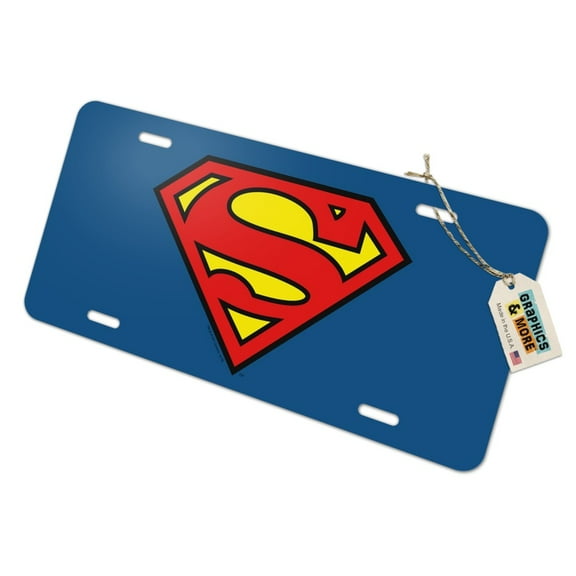 Superman Classic S Shield Logo Novelty Metal Vanity Tag License Plate