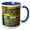 Blue/White, variant on 3drose, Gustav Klimt - Country House at the Attersee, 15oz Two-tone Black Mug