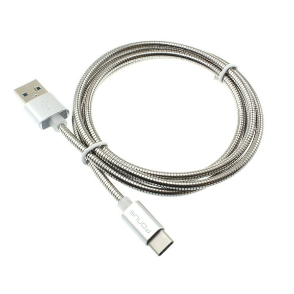 Compatible With Samsung Galaxy S10e S10  S10 - Durable Metal Braided USB Cable Type-C Sync Charger Power Wire USB-C Data Cord [Silver] [Supports Fast Charge] A1Z