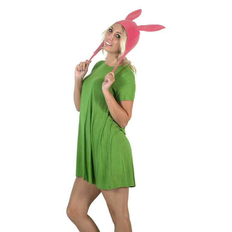  Bob's Burgers Louise Hat with Green Dress Costume Set